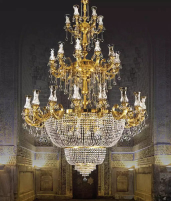 Kronleuchter Pendelleuchte Foyer Wohnzimmer Luxus Glanz Lampe 360 cm