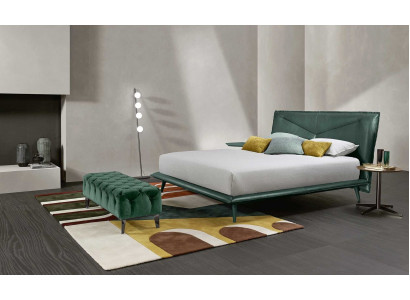 Doppel Bettrahmen Luxus Schlafzimmer Bett Doppelbett Holz Grün Leder Betten Neu
