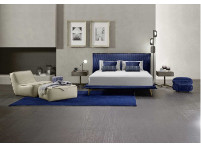 Doppelbett Betten Bettrahmen Bett Holz Schlafzimmer Blau Klassisch Prianera Neu