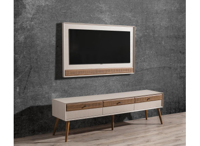 Garnitur Wohnwand TV Ständer RTV Lowboard Sideboard TV-Rahmen Holz