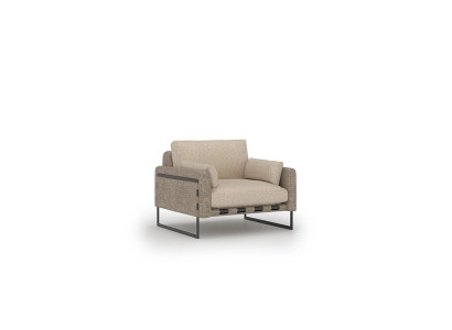 Wohnzimmer Sessel Beige Einrichtung Luxus Sitz Textil Design Polstersesel Neu