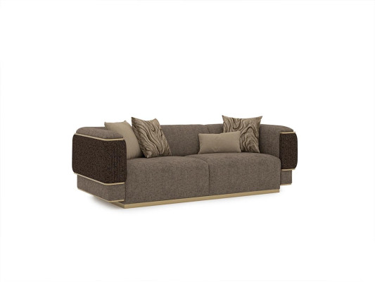 Polster Textil Sofa Set 2 tlg Wohnzimmer Dreisitzer Sofa Couch Modern Sessel
