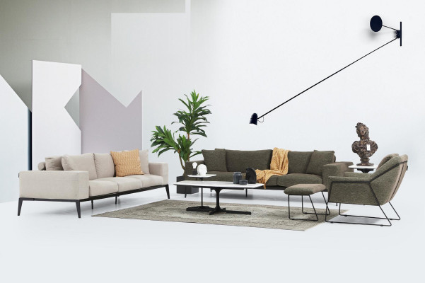 Moderne Sofagarnitur Dreisitzer Zweisitzer Sessel Komplettes Set Couchgarnitur