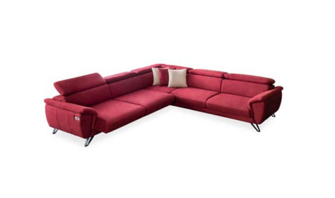 Rotes L-Form Ecksofa Luxus Wohnlandschaft Polstermöbel Wohnzimmer Couch