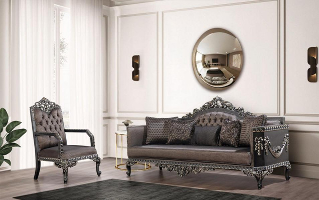 Luxus Chesterfield Sofagarnitur 3+1 Sitzer Klassische Sofa Barock Polster Sitz