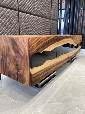 Anrichte Sideboard Kommode Epoxidharz Braun Wohnzimmer Holz Kommoden