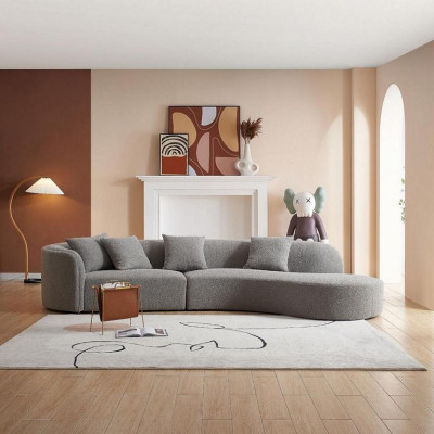 Grauer Fünfsitzer Luxus Sofa Große Wohnlandschaft Moderne Möbel Neu