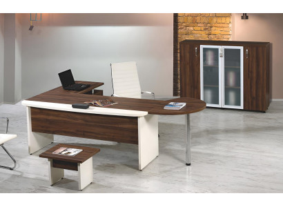 Garnitur Büromöbel Set 3tlg Eckbürotisch Komplettbüro Holz Braun Tisch