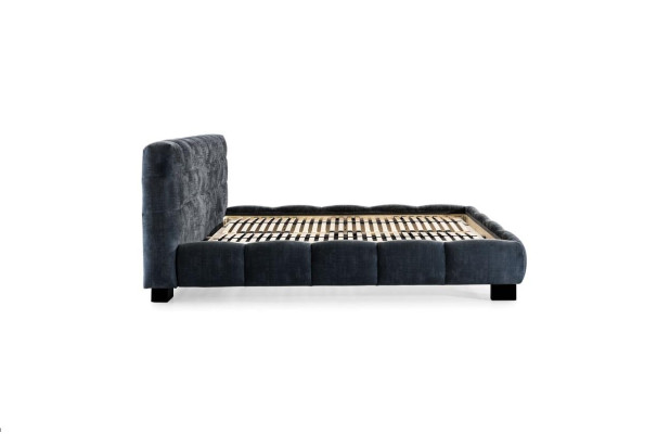 Schlafzimmer Set Blau Bett Holz 2x Nachttische Elegantes Stil Modern Neu 3tlg.