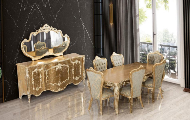 Anrichte Spiegel Luxus Gruppe Kommode Garnitur Kommoden Schrank Anrichten Gold