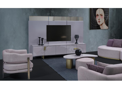 Sideboard RTV Lowboard TV Ständer Rosa Holz Modern Wohnzimmer Schrank