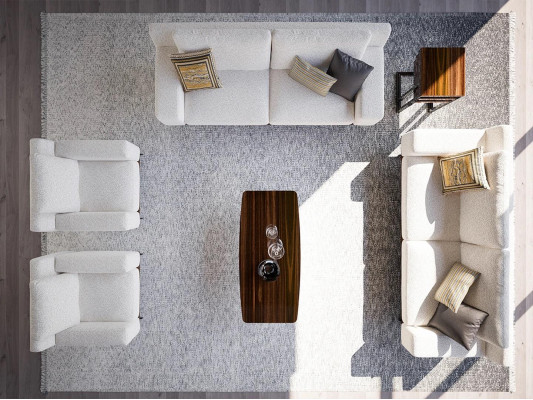 Wohnzimmer Komplett 6tlg Modern 2xSessel Couchtisch Sofa Zweisitzer Polstermöbel