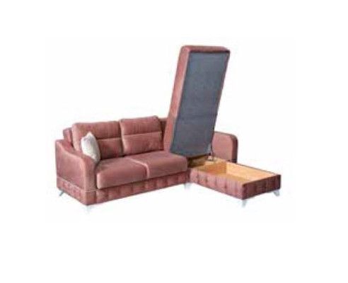  Luxuriöses Wohnzimmersofa Sofa L-Form Modern Bequem in Rosa Farbe Neu