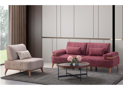 Zweifarbige Wohnzimmer Sofagarnitur Designer Möbel 3-Sitzer Edler Sessel