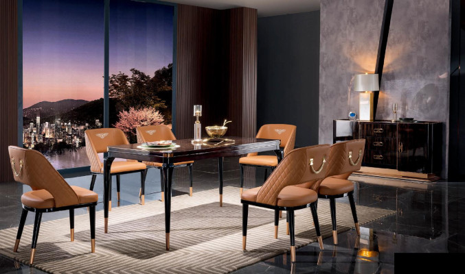 Esstisch Tisch Gruppe Esszimmer Wohnzimmer Garnitur Holz Design Neu