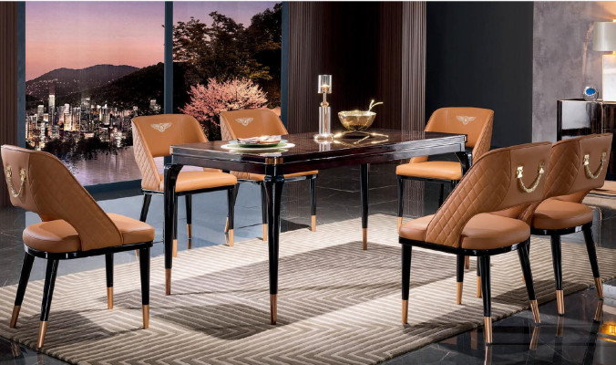 Esstisch Tisch Gruppe Esszimmer Wohnzimmer Garnitur Holz Design Neu