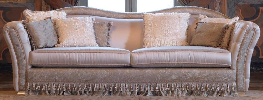 Chesterfield Klassischer Dreisitzer Sofa Wohnlandschaft Textilsofa 3 Sitz Neu