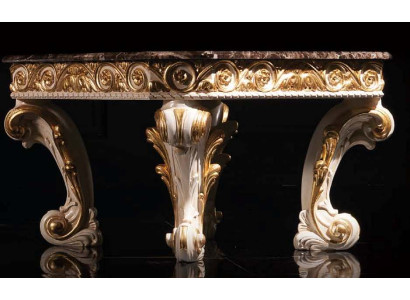 Couchtisch mit Marmor Rund Tisch antike Beistelltisch Barock Rokoko Italienische