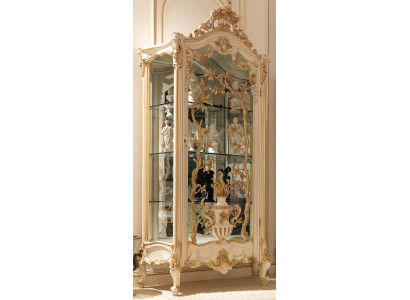 Möbel Massive Holz Vitrinen Glas Schrank Echtholz Anrichte Vitrine Wohnzimmer