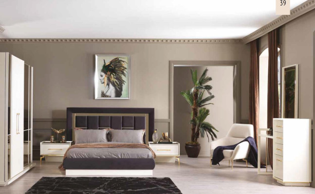 Schminktisch mit Spiegel Design Luxus Konsole Kommode Schlafzimmer