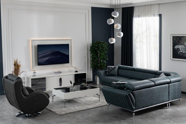 Wohnzimmer Set Sofagarnitur 31 Sitz TV-Ständer Fernsehwand Luxus 4tlg
