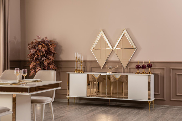 Esszimmer Tisch 4x Stühle Bank Set Essgruppe Modern 7tlg Beige Design