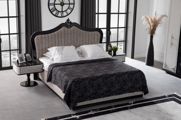 Schlafzimmer Set Kleiderschrank Bett 2 x Nachttisch Komplett neu beige