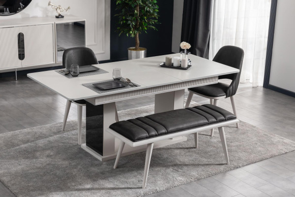 Esstisch Esszimmer Moderne Wohnzimmer Design Holz mit Metall Luxus
