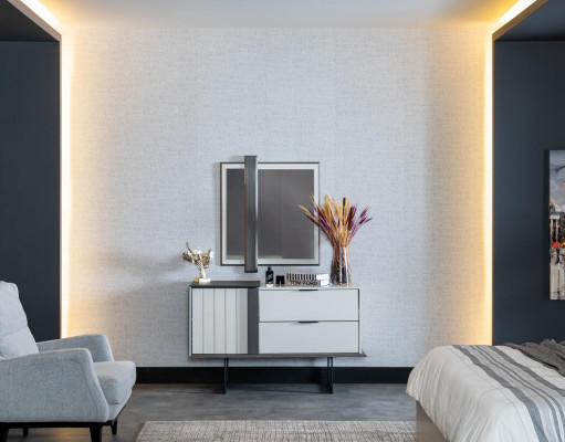 Design Schlafzimmer Komplett Set Kommode Spiegel 2tlg. Set Holz Kommoden