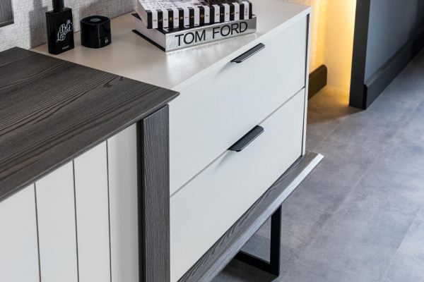 Design Schlafzimmer Komplett Set Kommode Spiegel 2tlg. Set Holz Kommoden