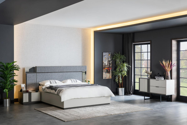 Design Schlafzimmer Komplett Set Kommode Spiegel 2tlg. Set Holz Kommoden