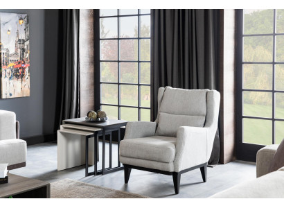 Wohnzimmer Sessel Sitzer Design Couch Polster Luxus grau Stil Modern