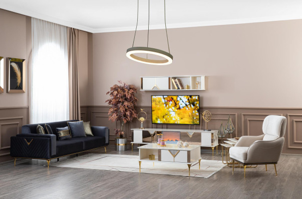 Couchtisch Wohnzimmer Holz Design Luxus Möbel neu weiß Stil Modern