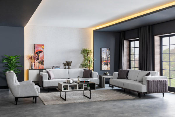 Couchtisch Wohnzimmer Holz Design Luxus Möbel neu grau Stil Modern