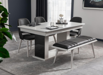 Bank neue für ein Stil modernes Luxus-Esszimmer Schwarz Holzmöbel Neu