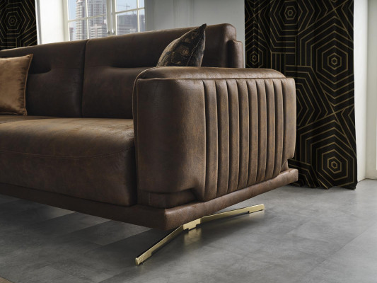 Wohnzimmer Sofa 4 Sitzer Luxus Couchen Polster Möbel Neu Modern braun