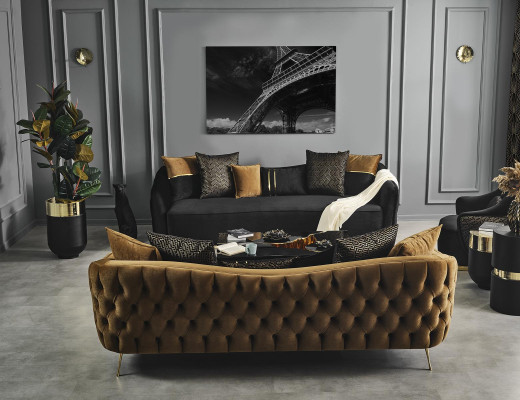 Sofa 4 Sitzer Chesterfield Polster Wohnzimmer Design Luxus Holz