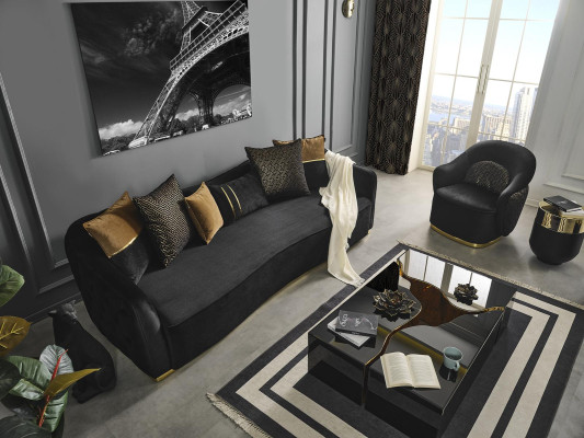 Sofa 4 Sitzer Chesterfield Polster Wohnzimmer Design Luxus Holz