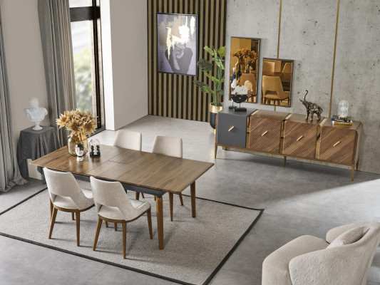 Esszimmer Tisch Holz Luxus Möbel Stil Moderner brauner Holztisch Tische