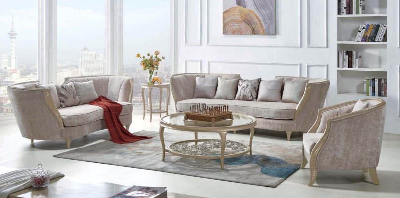 Luxus Sofagarnitur Hotel Möbel Sofa Couch Elegante Stil Stoffsofa