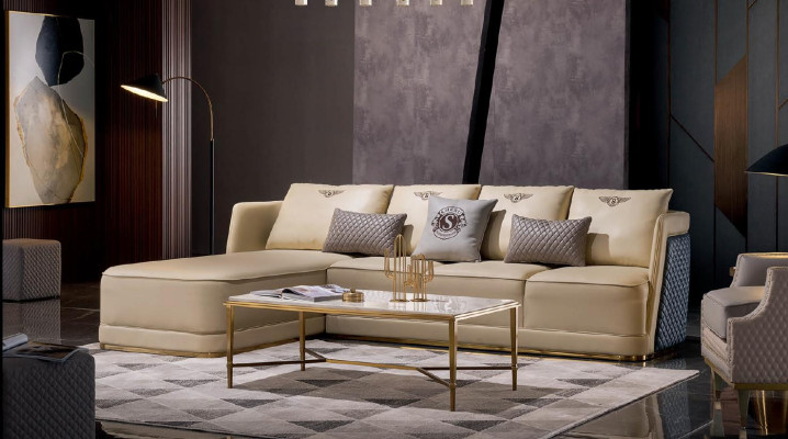 Klassische Leder L Form Couch Wohnlandschaft Ecksofa Moderne Garnitur