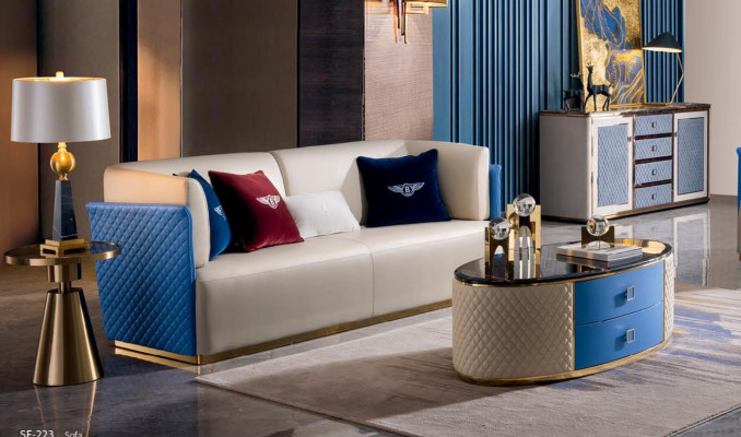 Komplett Set Sofagarnitur 3+2+1 Sitzer Couchtisch Design Wohnlandschaft