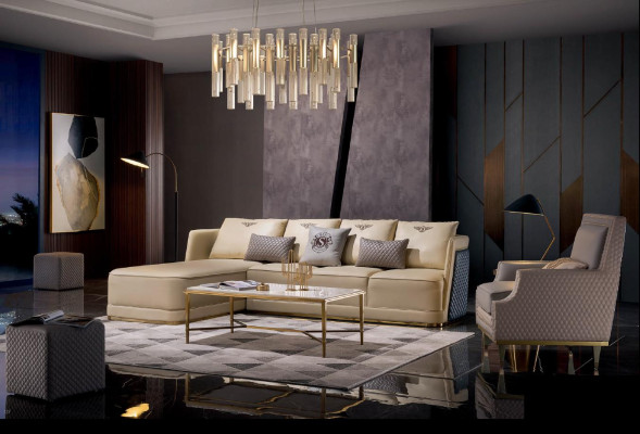Wohnlandschaft Ecksofa L Form Sessel Set Garnitur Modern Sofa Leder