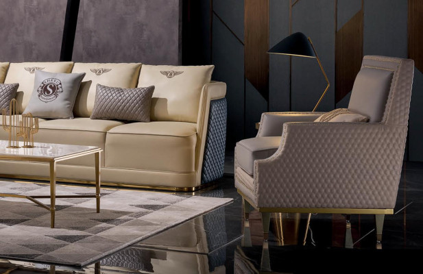 Wohnlandschaft Ecksofa L Form Sessel Set Garnitur Modern Sofa Leder