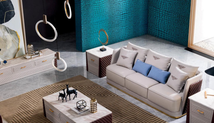 Sofagarnitur 3+2+1+1 Sitzer Set Design Sofa Polster Couchen Couch