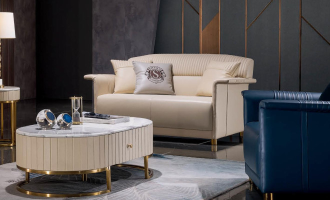Beige Luxus Sofagarnitur 3+2 Sitzer Set Designer Polster Couchen 2tlg. Set