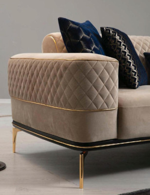 Sofagarnitur Sofa Luxus Sessel Sofas Dreisitzer 3+3+1 Sitzer Garnitur Modern