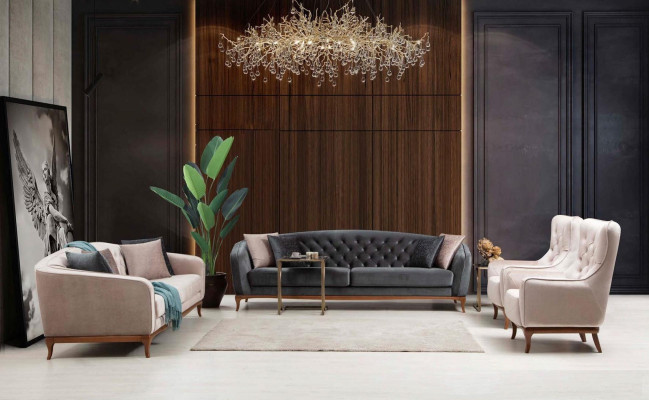 Sofagarnitur Sofa Luxus Garniur Sofas Sessel 4+3+1 Sitzer Modern 3tlg Set Design