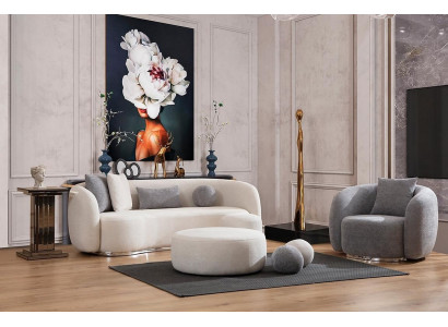 Modern Set Sofagarnitur 3 1 Sitzer Wohnzimmer Komplett Sofas Set Hocker