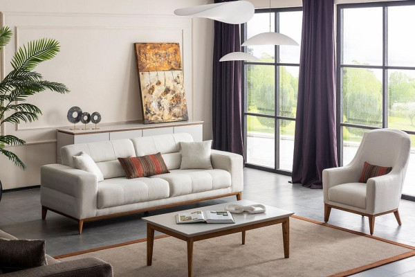 Wohnzimmer Sofagarnitur Dreisitzer Sessel Luxus Couch Set 3 1 Sitzer Weiß